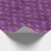 Dragon Halloween Zauber Gold Lila Muster Geschenkpapier (Ecke)