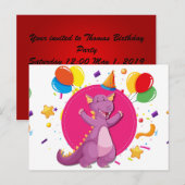 Dragon Happy Birthday Einladungspostkarte (Vorne/Hinten)