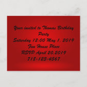 Dragon Happy Birthday Einladungspostkarte (Rückseite)