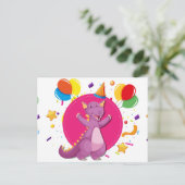 Dragon Happy Birthday Einladungspostkarte (Stehend Vorderseite)