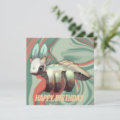 Dragon, Happy Birthday Karte (Stehend Vorderseite)