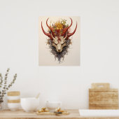 Dragon Head 6 Hörner Poster (Küche)