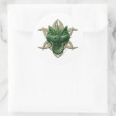 Dragon Head - Green Runder Aufkleber (Tasche)
