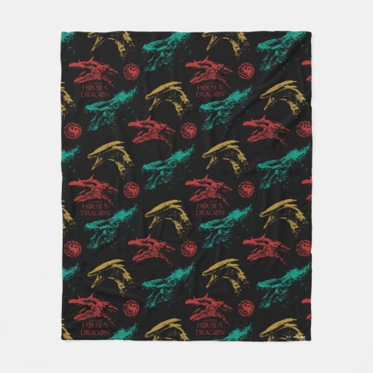 Dragon Head Pattern Fleecedecke (Vorderseite)