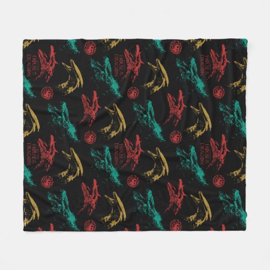 Dragon Head Pattern Fleecedecke (Vorderseite (Horizontal))