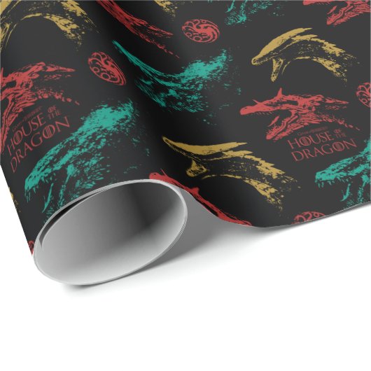 Dragon Head Pattern Geschenkpapier (Rolleneckpunkt)