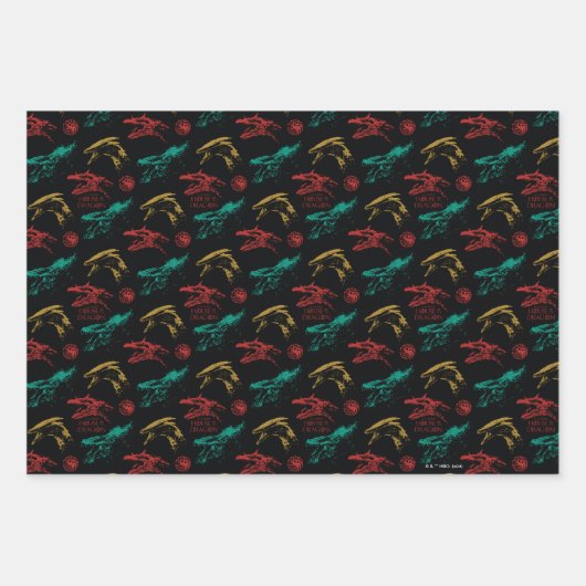 Dragon Head Pattern Geschenkpapier Set (Vorderseite 3)