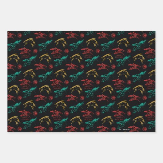 Dragon Head Pattern Geschenkpapier Set (Vorderseite)