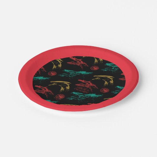 Dragon Head Pattern Pappteller (Schrägansicht)