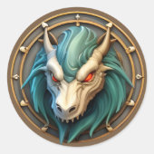 Dragon Head Runder Aufkleber (Vorderseite)