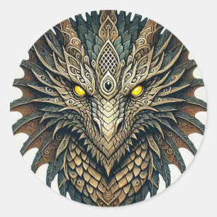 Dragon Head Runder Aufkleber