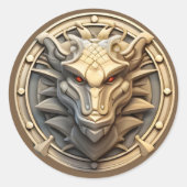 Dragon Head Runder Aufkleber (Vorderseite)