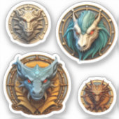 Dragon Heads Aufkleber (Vorderseite)