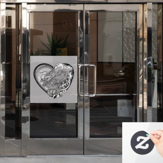 Dragon Heart Fensteraufkleber (Büro Tür)