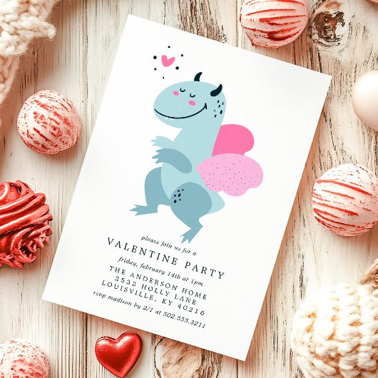 Dragon Heart Niedlich Valentine Party Einladung