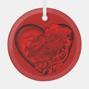 Dragon Heart Ornament Aus Glas