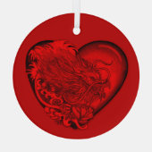 Dragon Heart Ornament Aus Glas (Rückseite)