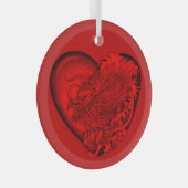 Dragon Heart Ornament Aus Glas (Vorderseite Rechts)