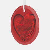 Dragon Heart Ornament Aus Glas (Vorderseite links)