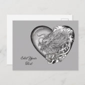 Dragon Heart Tattoo Art Postkarte (Vorne/Hinten)