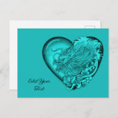 Dragon Heart Tattoo Art Postkarte (Vorne/Hinten)