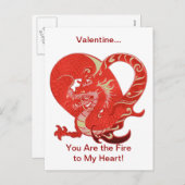 Dragon Heart Valentine Feiertagspostkarte (Vorne/Hinten)