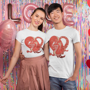 Dragon Heart Valentine Light Colored Unisex T-Shirt