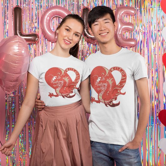 Dragon Heart Valentine Light Colored Unisex T-Shirt