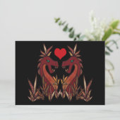 Dragon Hearts Valentinstag Card Feiertagskarte (Stehend Vorderseite)