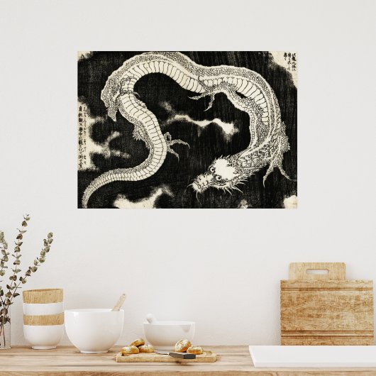 Dragon, Hokusai Poster (Küche)