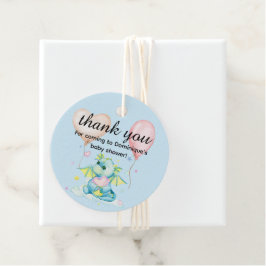Dragon Holding a Heart - Baby Shower Fevor Tags Geschenkanhänger