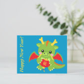 Dragon Holding Lantern Feiertagspostkarte (Stehend Vorderseite)
