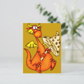 Dragon Holding Mushroom Postkarte (Stehend Vorderseite)