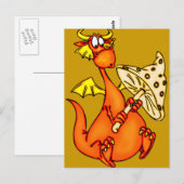 Dragon Holding Mushroom Postkarte (Vorne/Hinten)