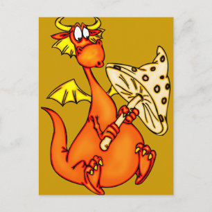 Dragon Holding Mushroom Postkarte