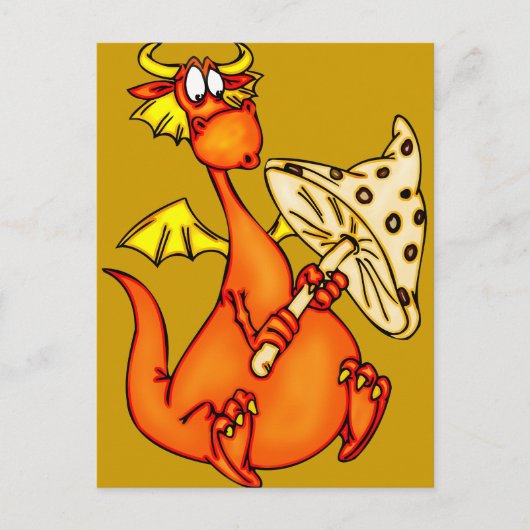 Dragon Holding Mushroom Postkarte (Vorderseite)