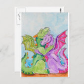 Dragon Hug Postkarte (Vorne/Hinten)