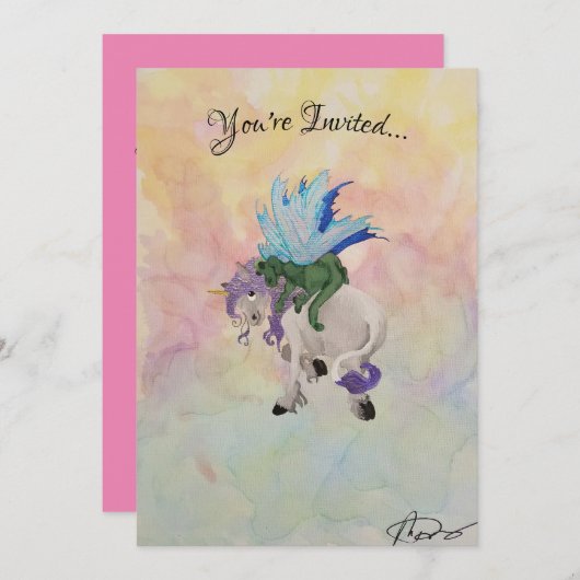 Dragon Hugs Einladung (Vorne/Hinten)