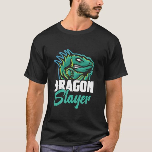 Dragon Hunter Reptile Jagdgear Lizard Iguana H T-Shirt (Vorderseite)