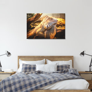 Dragon Iguana Name Fred Wrapped canvas Leinwanddruck