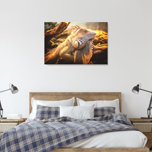 Dragon Iguana Name Fred Wrapped canvas Leinwanddruck (Insitu (Schlafzimmer))