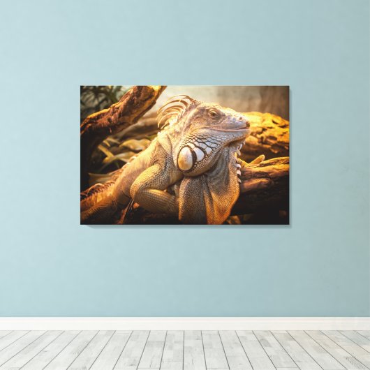 Dragon Iguana Name Fred Wrapped canvas Leinwanddruck (Insitu (Holzboden))