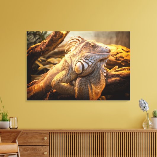 Dragon Iguana Name Fred Wrapped canvas Leinwanddruck (Insitu (Wohnzimmer))
