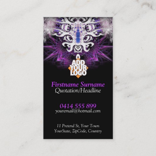 Dragon Illustration Fraktal Artistry Business Card Visitenkarte (Vorderseite)