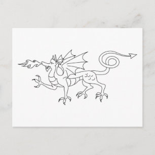 Dragon Illustration zum Feueratmen Postkarte