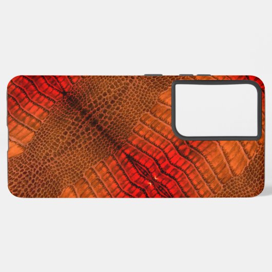 Dragon in Bright Orange Imitats Leather Samsung Galaxy Hülle (Linke Seite)
