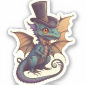 Dragon in einem Top Hat Aufkleber (Vorderseite)