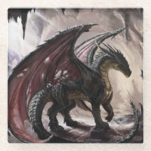 Dragon in Höhle Glasuntersetzer