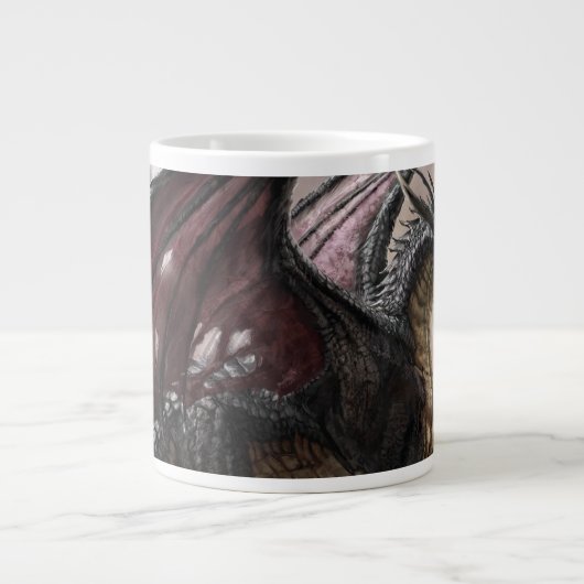 Dragon in Höhle Jumbo-Tasse (Vorderseite)