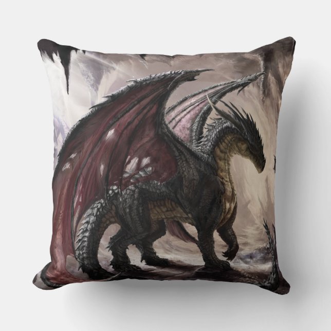 Dragon in Höhle Kissen (Vorderseite)